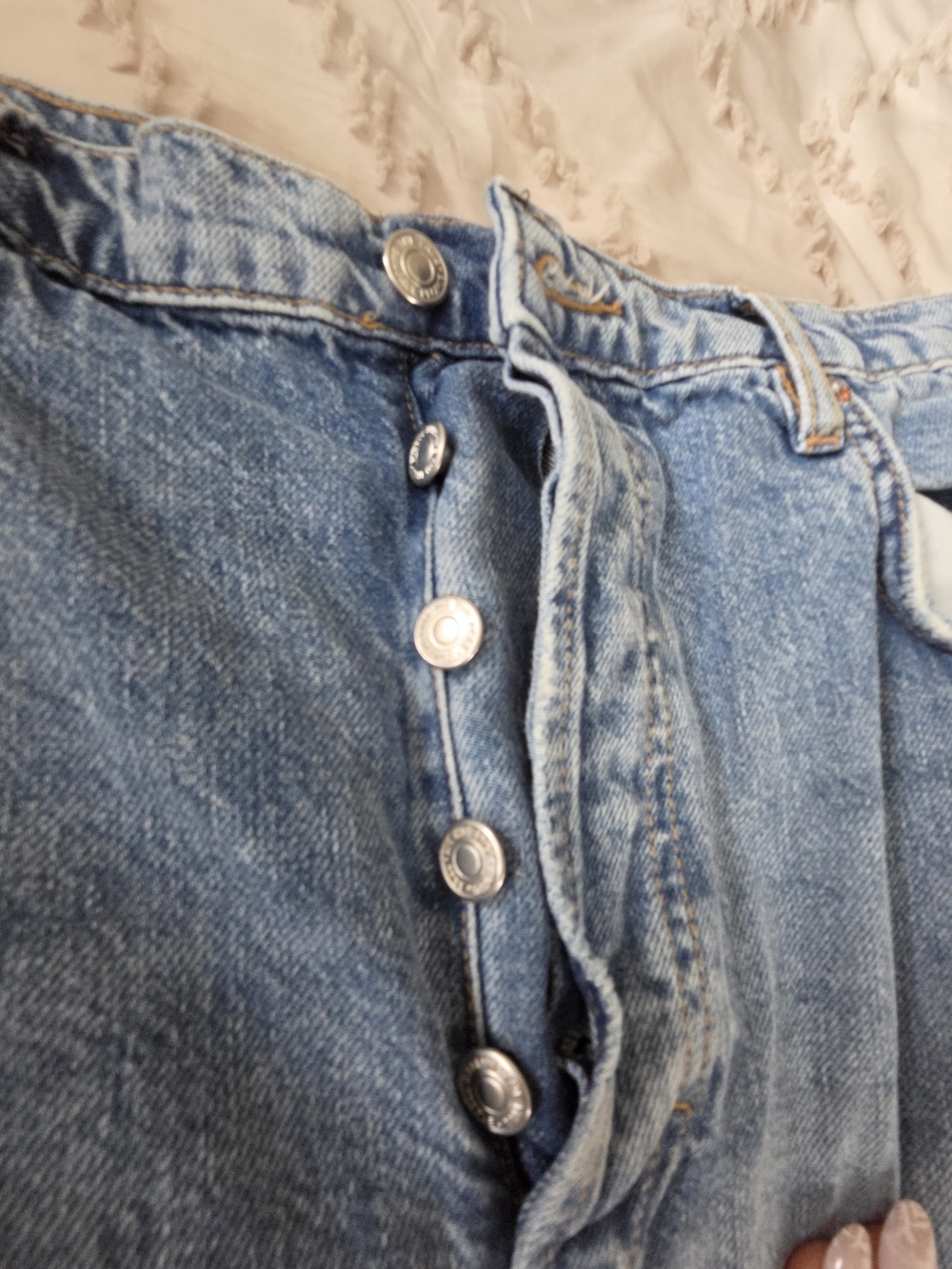 We The Free Light Blue Distressed Wide-Leg Flare Jeans - Picture 2 of 6